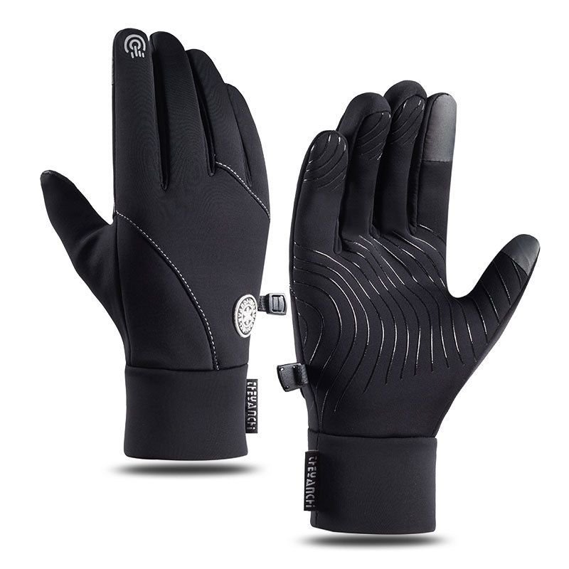 Winter Outdoor Cycling Sports Zipper Touch Screen Windproof Warm Gloves