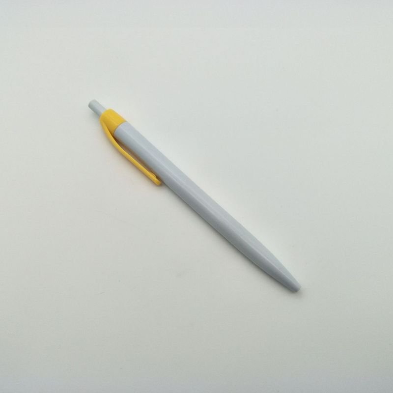 Simple White Stick Push Ballpoint Pen