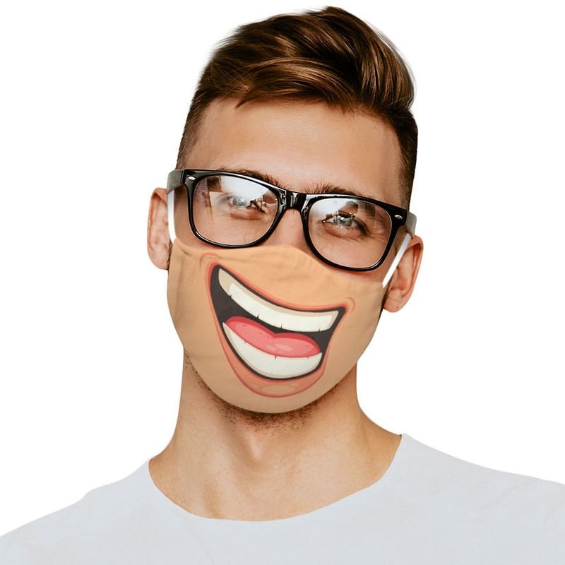 3D Three-Dimensional CartoonFunny Expression Print Dustproof Cotton Mask