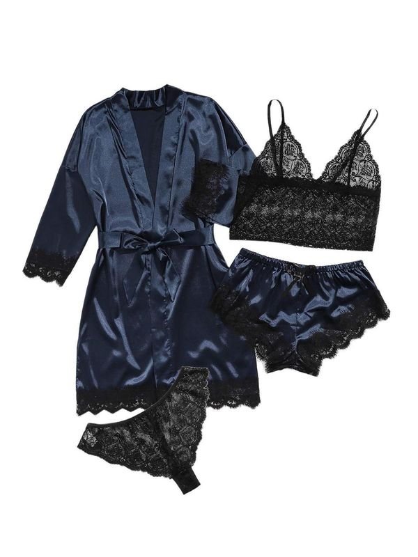 Women Sexy Home Pajamas Four-Piece Set