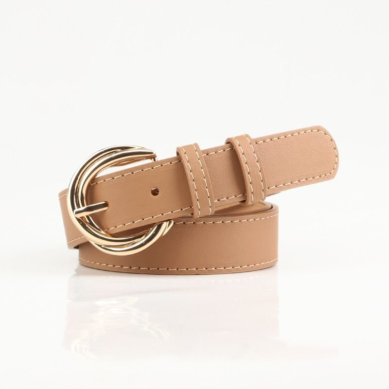 Women Fashion Simple Alloy Pin Buckle PU Belt