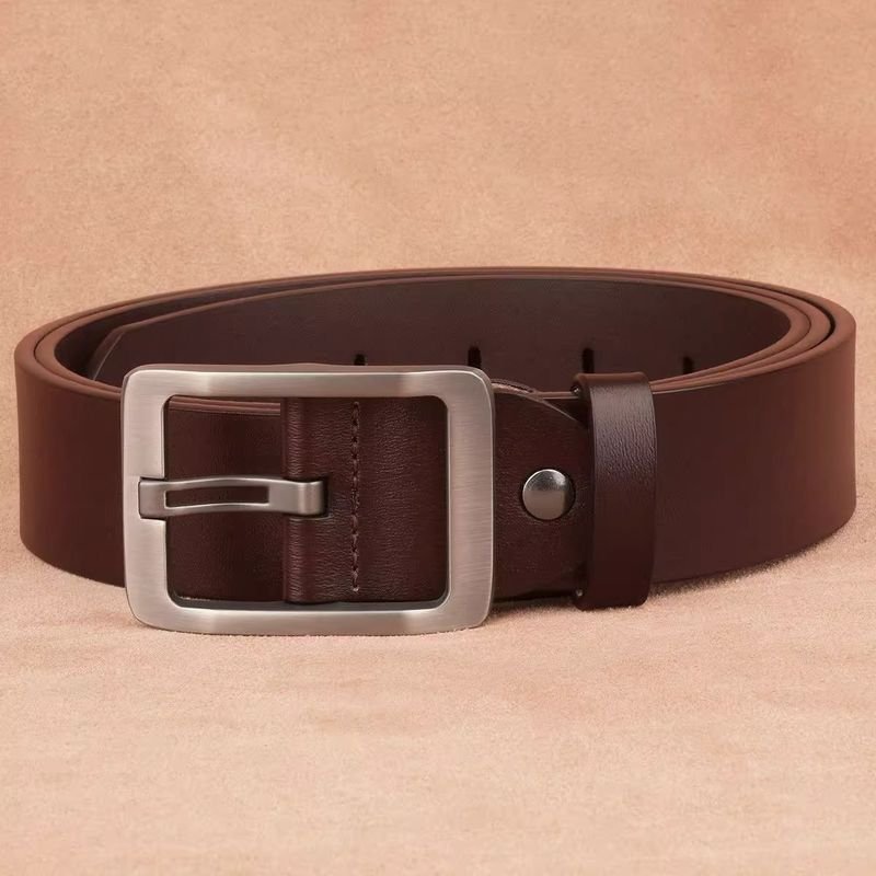 Men Fashion Casual Business Square Pin Buckle PU Belt