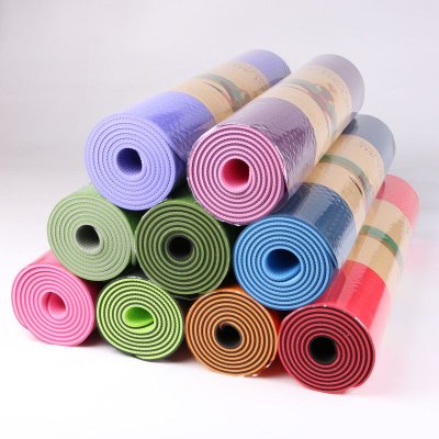 6Mm Double Layer Yoga Mat Tpe Two Color Fitness Exercise Mat