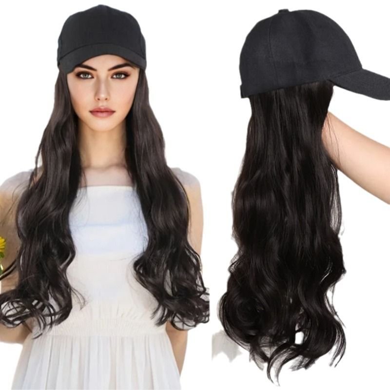 Women Fashion Long Curly Hair Hat Wig