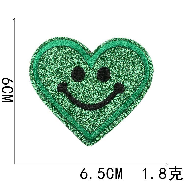 Fashion Heart Embroidered Cloth Sticker Hot-Melt Adhesive Patch