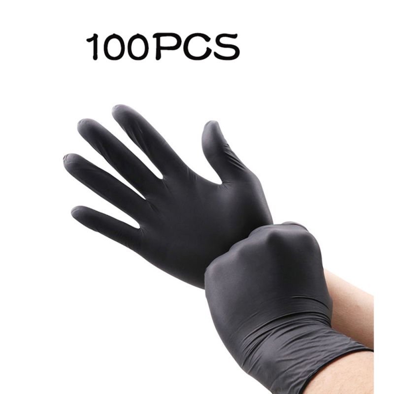 100 Pcs/Box Black Disposable Latex Gloves