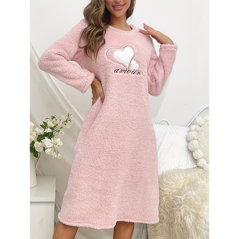 Autumn And Winter Women Fashion Plush Flannel Pajamas