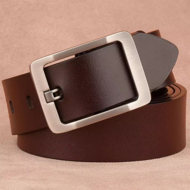 Men Fashion Casual Business Square Pin Buckle PU Belt