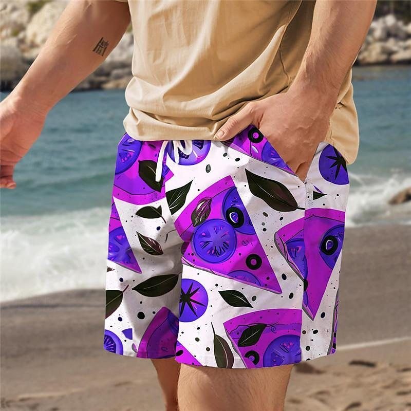 Men Summer Leisure Holiday Hawaii Beach 3D Print Plus Size Shorts