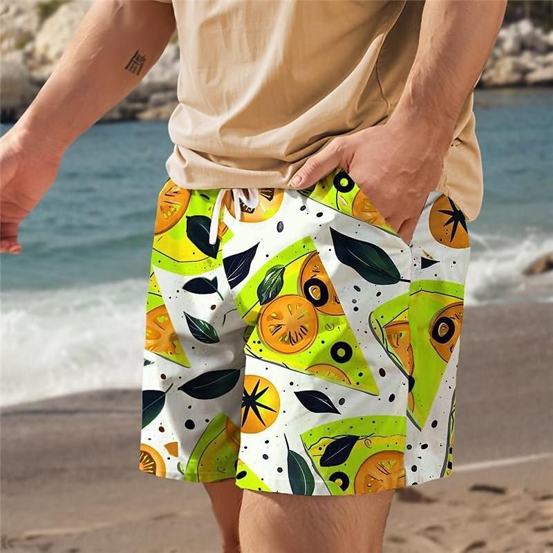 Men Summer Leisure Holiday Hawaii Beach 3D Print Plus Size Shorts