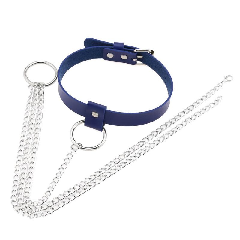Women Fashion Sexy Leather Ring Necklace Belly Tight Waist Chain One-Piece Body Chain