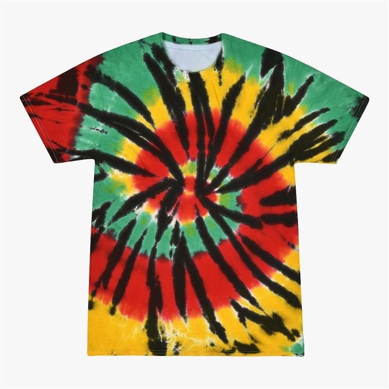 Mardi Gras Tie-Dye Printed Short-Sleeved Men Multicolor Series Fashion 3 T-Shirt