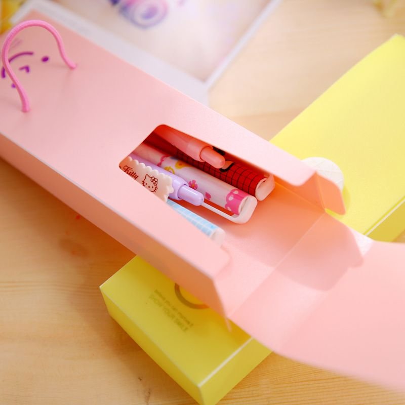 Simple Cartoon Creative Smile Tower Buckle Stationery Pencil Bag