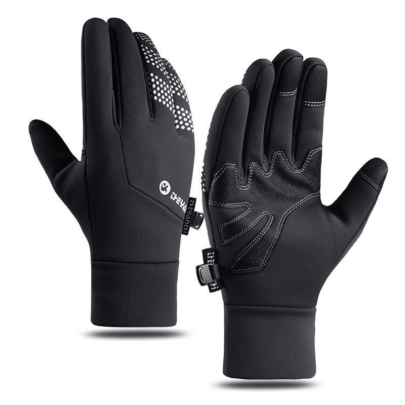 Winter Outdoor Cycling Sports Zipper Touch Screen Windproof Warm Gloves