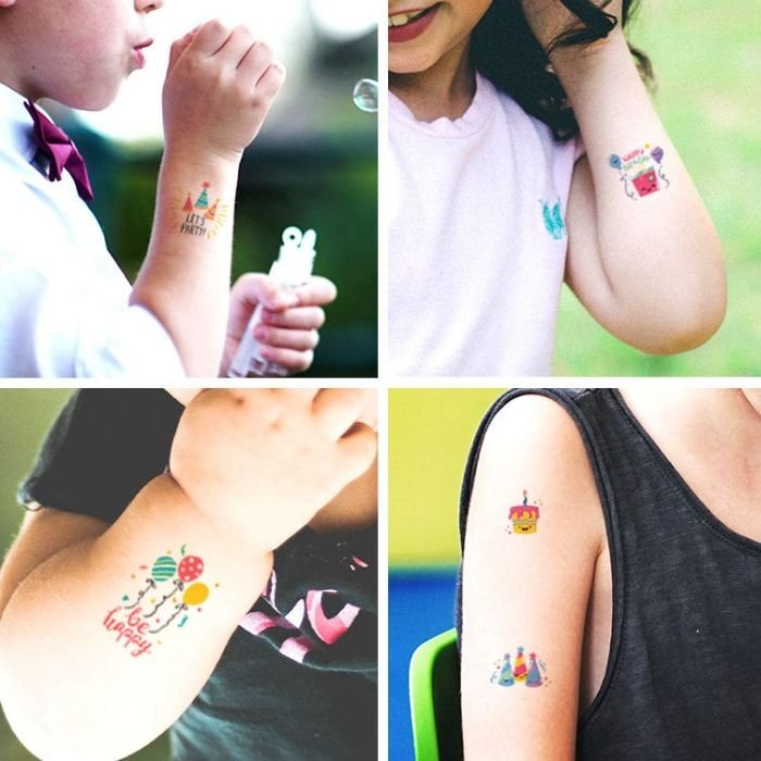 Kids Birthday Party Waterproof Tattoo Sticker