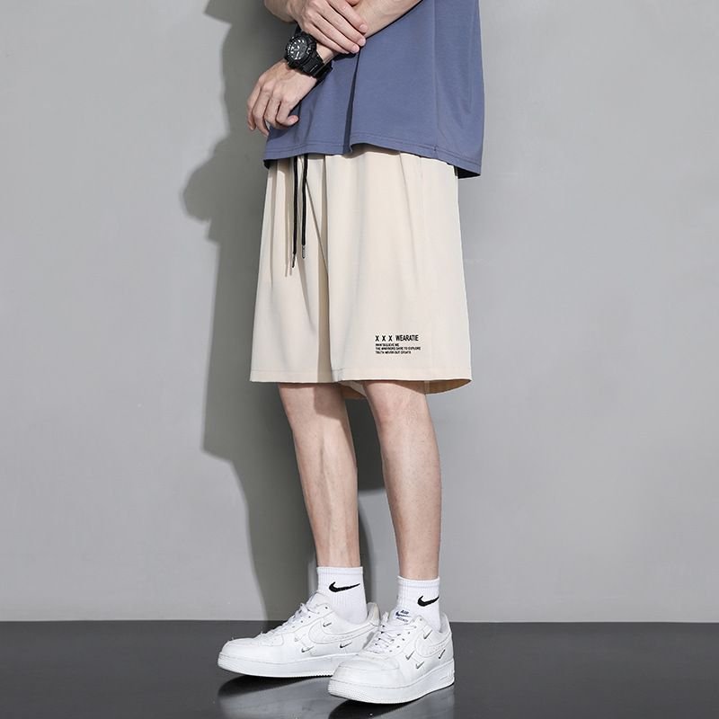 Men Fashion Casual Loose Letter Print Shorts