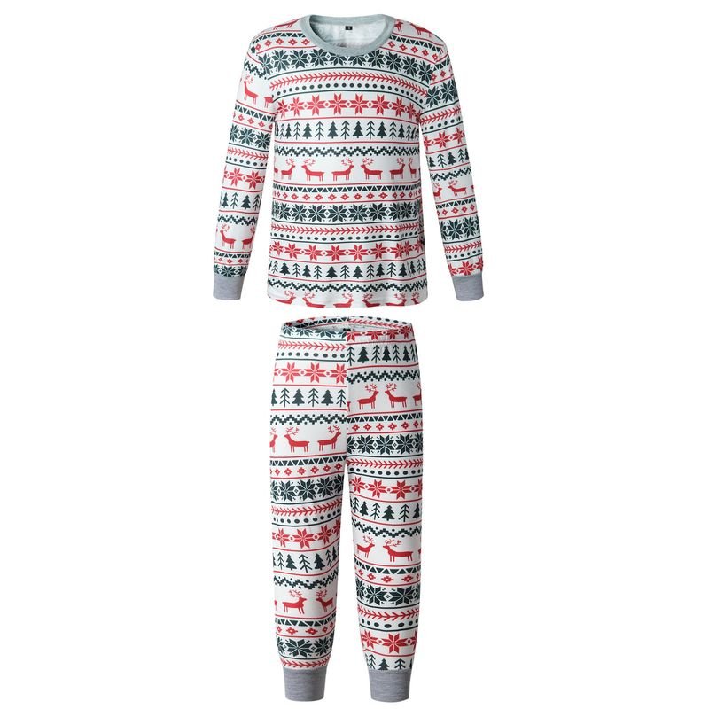 Kids Toddler Boys Girls Casual Cute Christmas Print Long Sleeve Top Trousers House Pajamas Sets