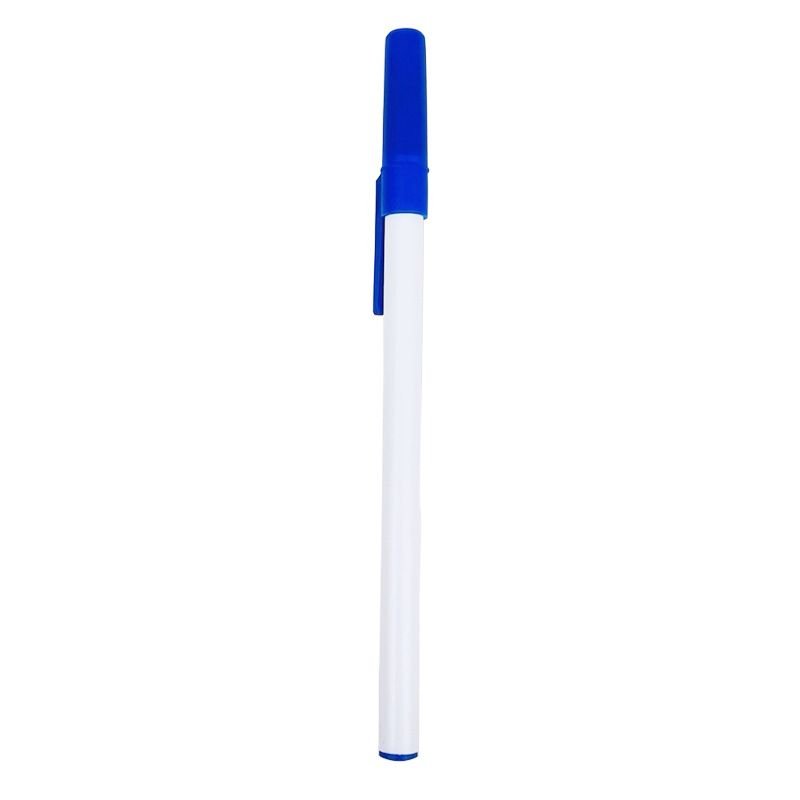 Simple Fashion White Solid Rod Non-Slip Plastic Sleeve Oil-Based Ballpoint Pen