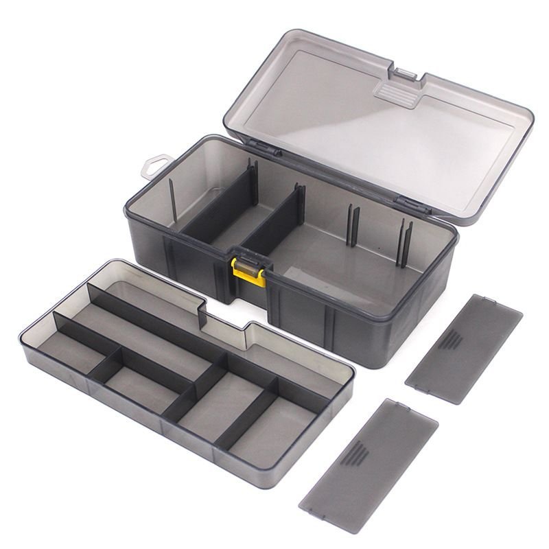 Outdoor Fishing Double Layer Fake Bait Accessories Tool Box Plastic Box