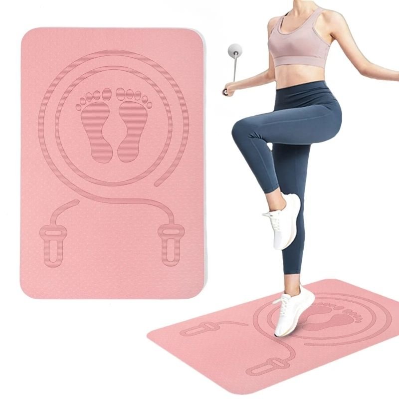 Square Rope Skipping Mat Shock Absorption Sound Insulation Silent Board Yoga Mat