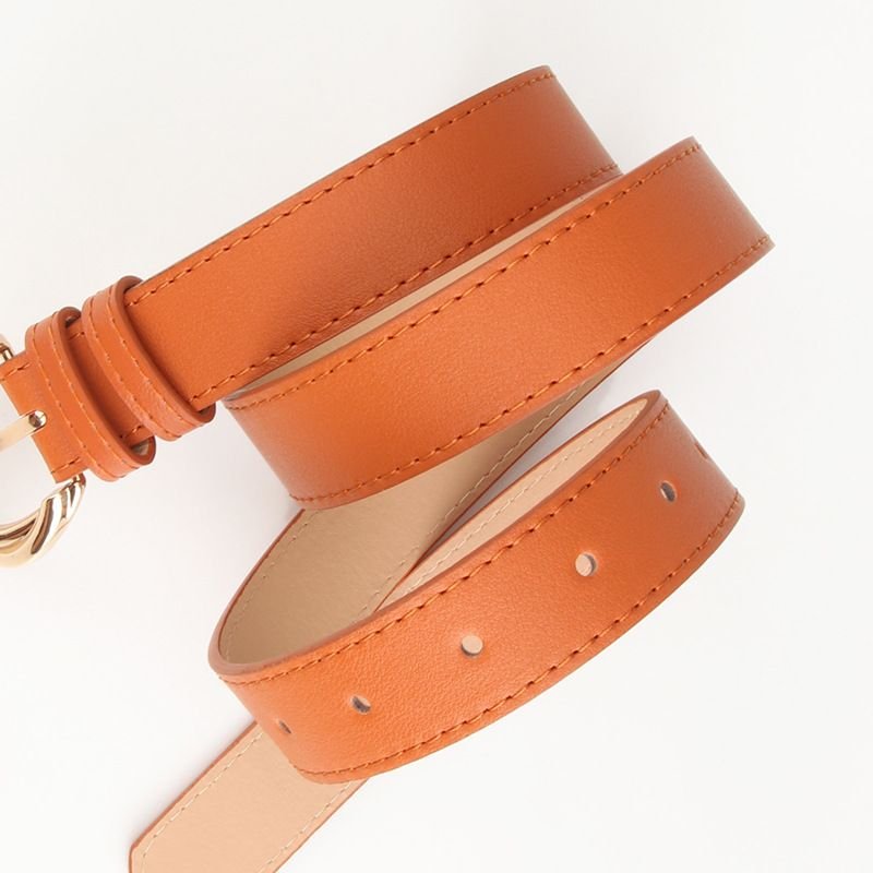 Women Fashion Simple Alloy Pin Buckle PU Belt