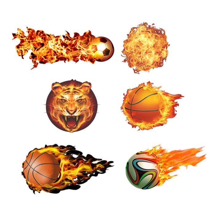 Creative 3D Flame Fireball Cover Scratches Decorative Stickers