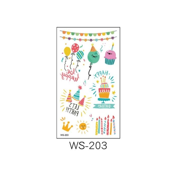 Kids Birthday Party Waterproof Tattoo Sticker