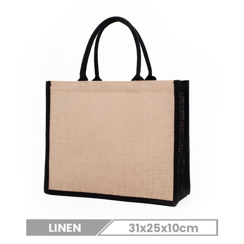 Custom Logo Multicolor Blank Linen Tote Bag