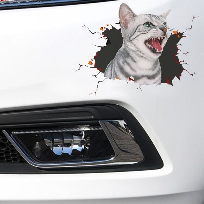 Creative Cartoon 3D Simulation Cute Cat And Dog Scratches Blocking Car Stickers