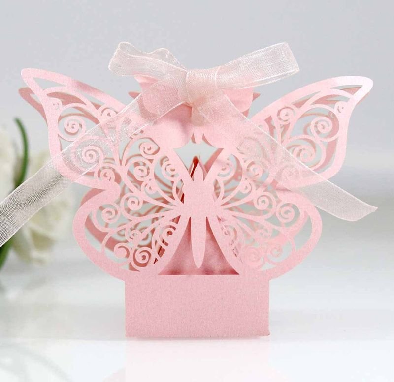 Simple Creative Wedding Party Three-Dimensional Hollow Butterfly Candy Packaging Box