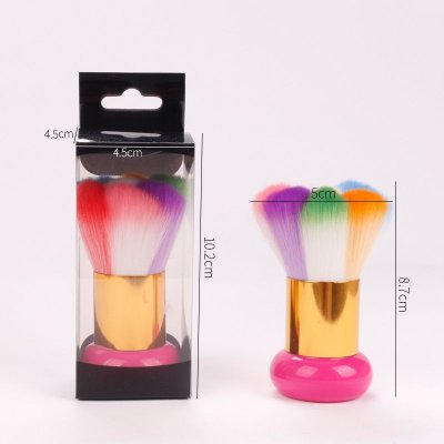 Simple Fashion Rainbow Color Nail Tool Short Handle Cleaning Brush