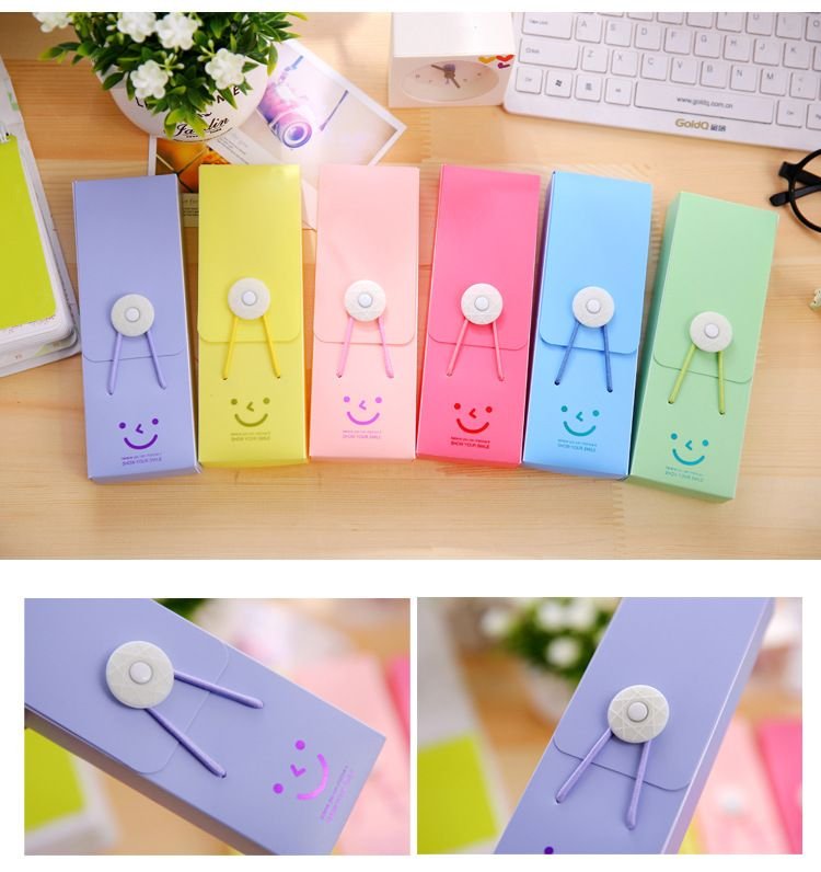 Simple Cartoon Creative Smile Tower Buckle Stationery Pencil Bag