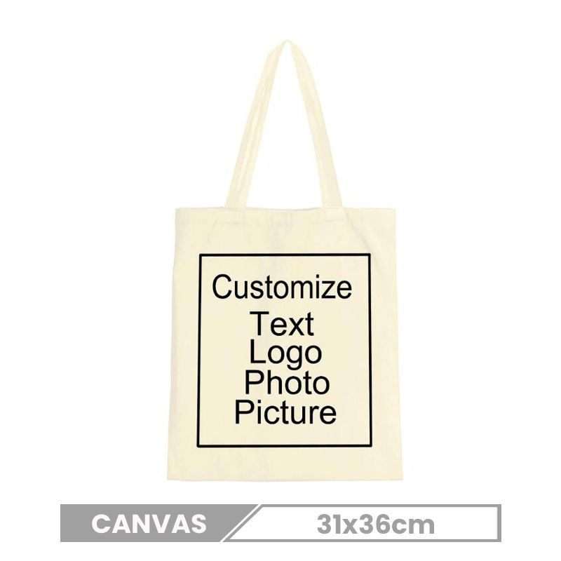 Custom Logo Simple Canvas Tote Bag