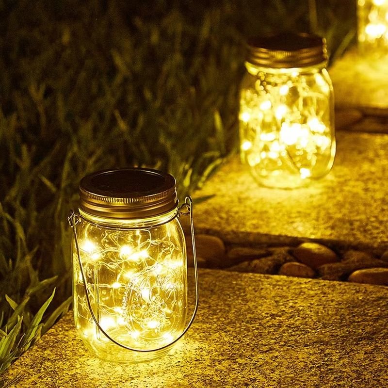 Outdoor Bottle Hanging Glass Jar Solar Light