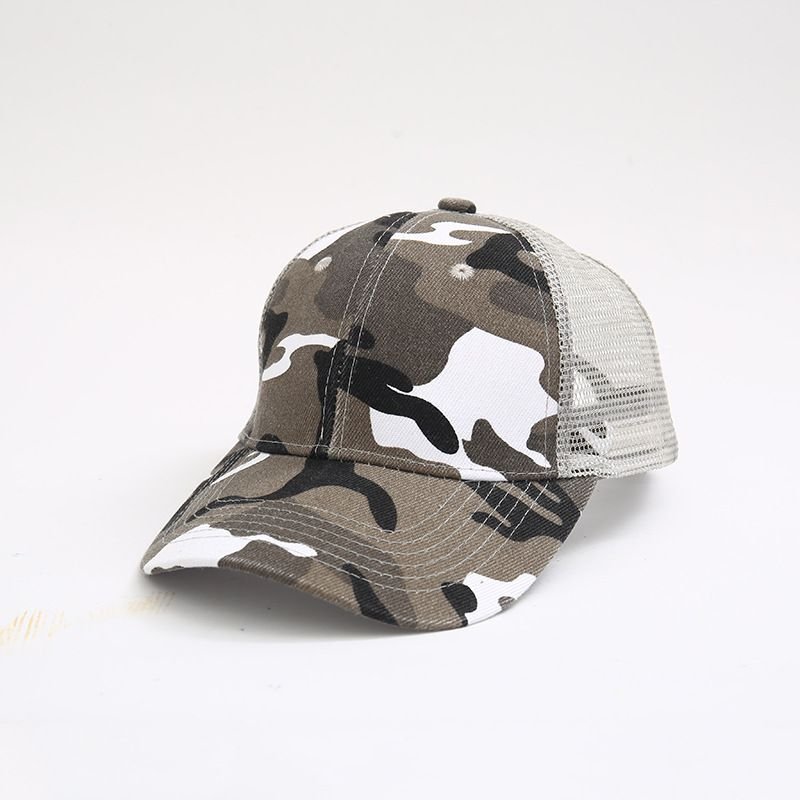 Neutral Simple Camouflage Mesh Cap Sunscreen Cap