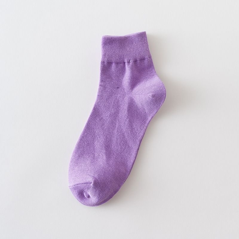 Women Simple Solid Color Breathable Socks