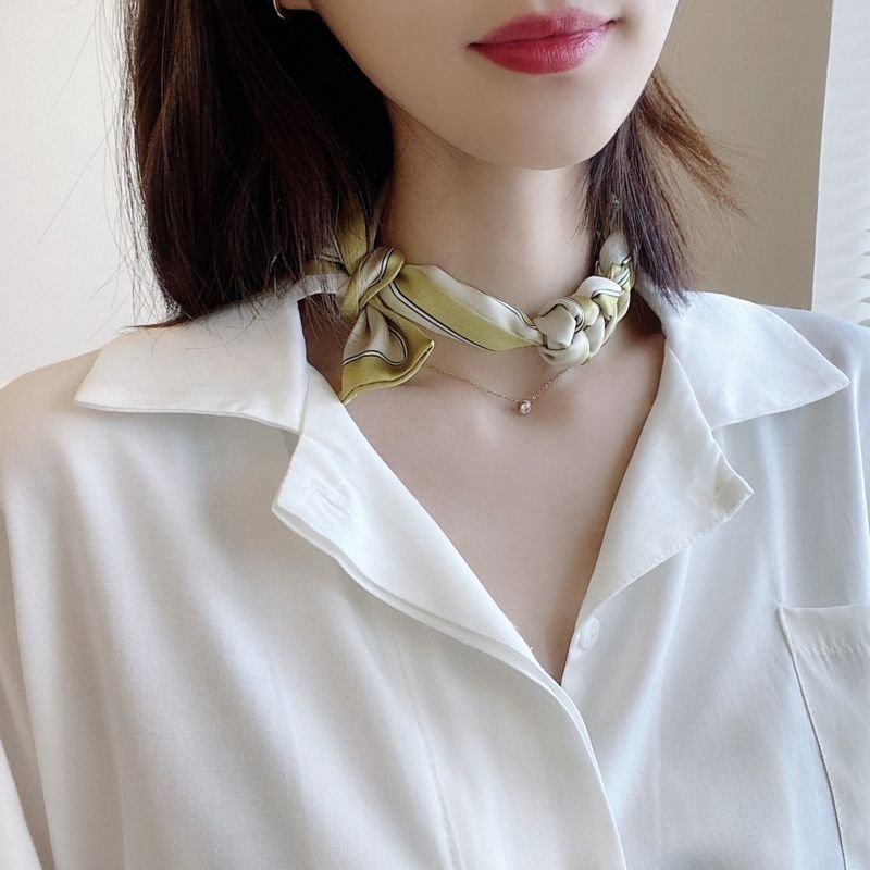 Women Fashion Line Frame Narrow Slender Silk Scarf