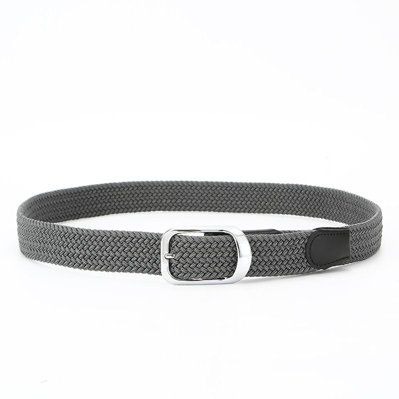 Men Fashion Casual Square Pin Buckle Canvas Woven Belt