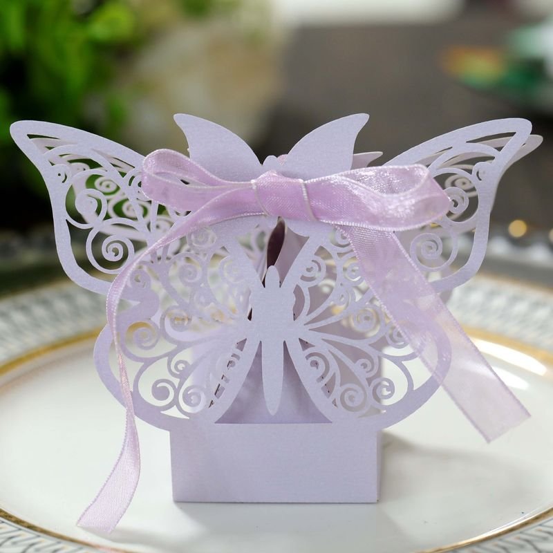 Simple Creative Wedding Party Three-Dimensional Hollow Butterfly Candy Packaging Box