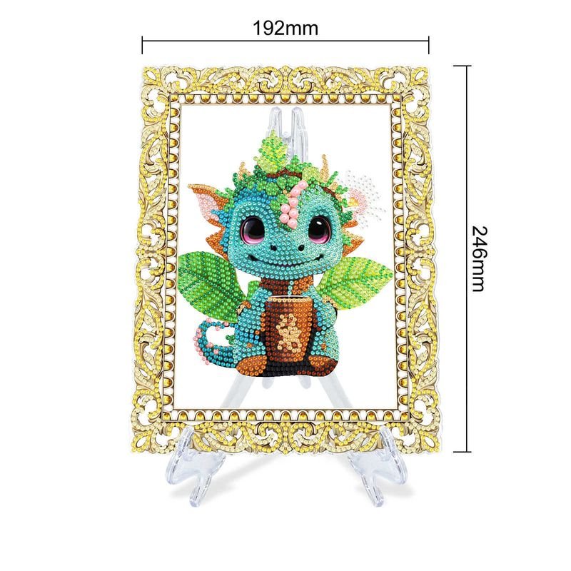 Desktop Decoration Handmade DIY Rabbit Dinosaur Photo Frame Diamond Painting