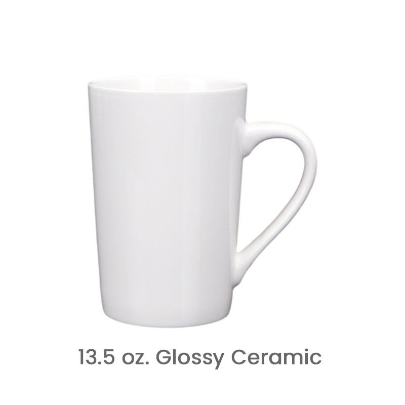 White Ceramic Mug Custom Logo Print