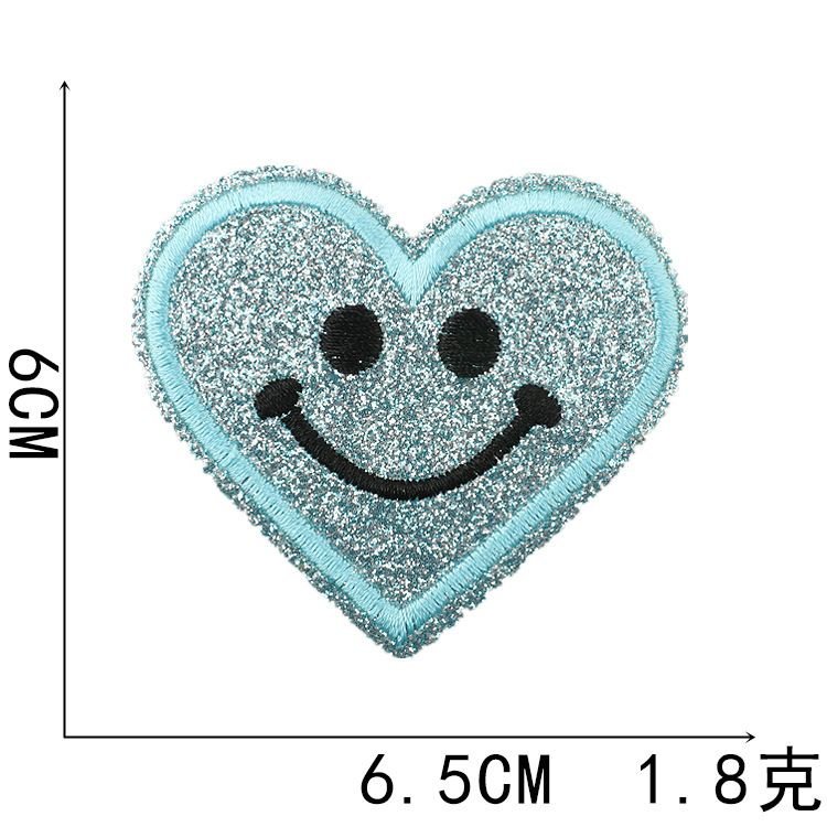 Fashion Heart Embroidered Cloth Sticker Hot-Melt Adhesive Patch