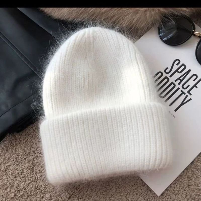 Wool Knitted Hat Women Autumn And Winter Pullover Ear Protection Knitted Beanie