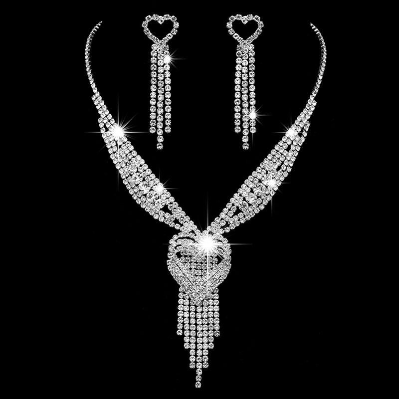 Fashion Rhinestone Tassel Jewelry Set