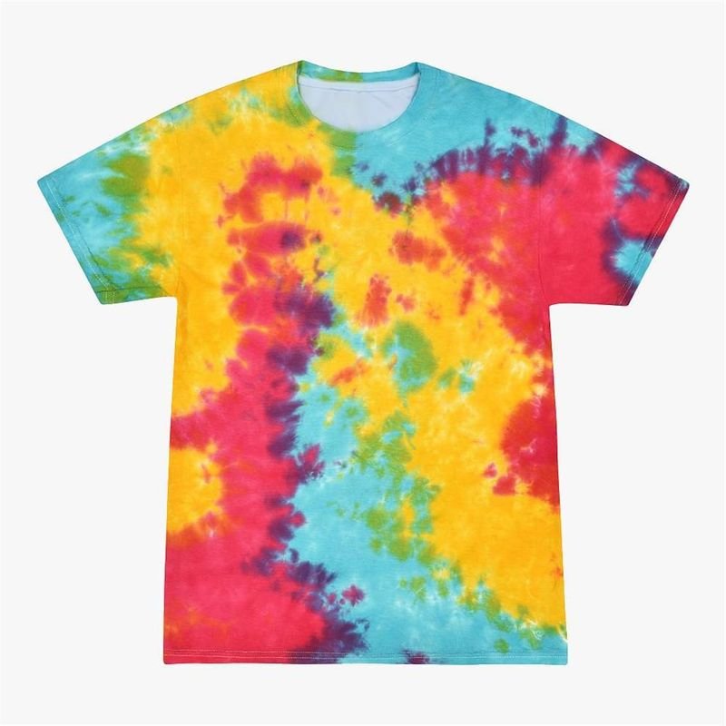 Mardi Gras Tie-Dye Printed Short-Sleeved Men Multicolor Series Fashion 3 T-Shirt