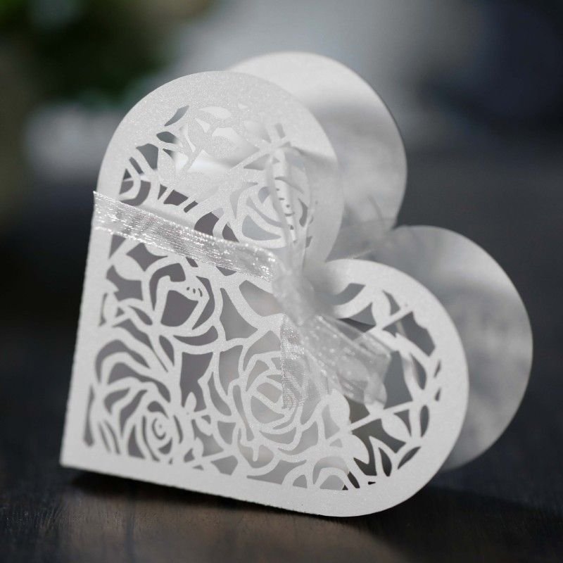 Simple Creative Wedding Party Hollow Rose Candy Packaging Box