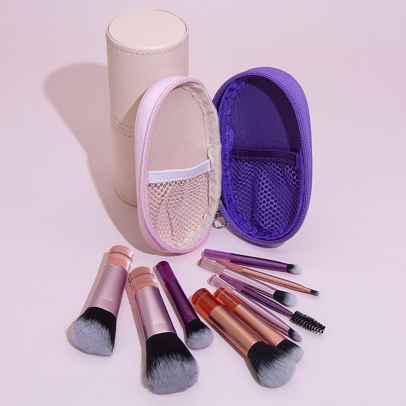 Women Simple Portable Mini 10 Cosmetic Brush Storage Bag Set