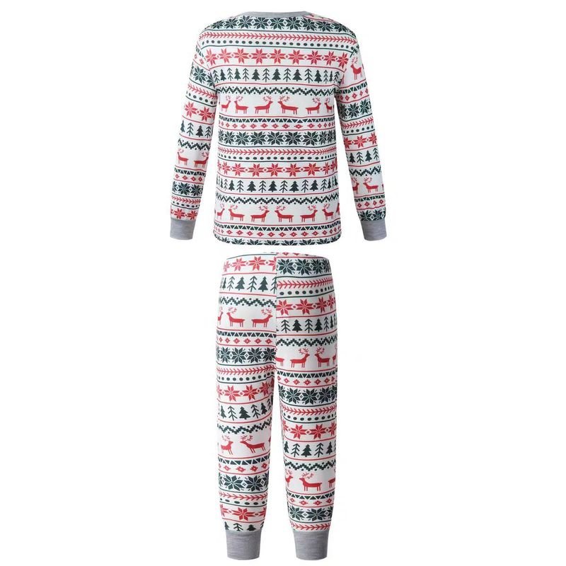 Kids Toddler Boys Girls Casual Cute Christmas Print Long Sleeve Top Trousers House Pajamas Sets