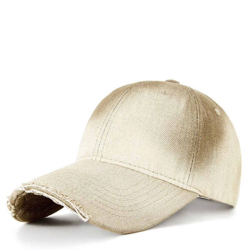 Simple Casual Neutral Gradient Hole Denim Shade Cap