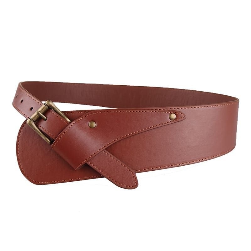 Women Fashion Buckle Design PU Wide Belt